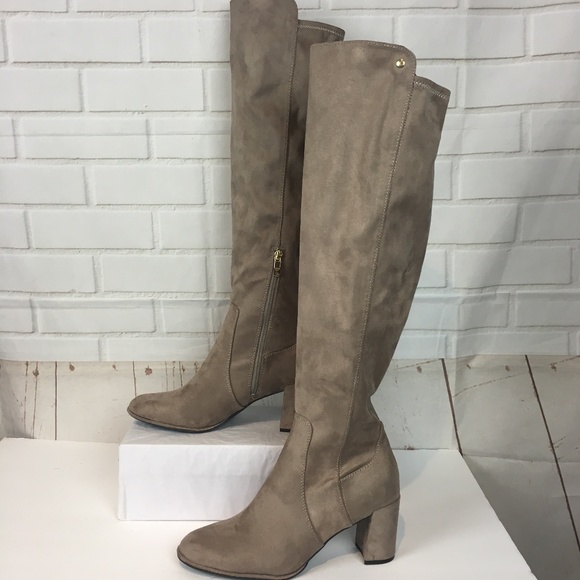 Liz Claiborne Shoes - Liz Claiborne Taupe Suede Over the Knee Boots NEW